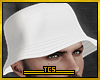 White bucket hat