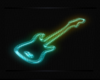 Neon Guitar Wall Poster