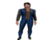 BLUE SUITWITH LACE SHIRT