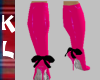 pvc pink high boots