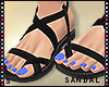 S|Black Sandals