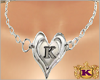 K Necklace Silver Heart 