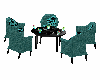 BL Teal Table & Chairs