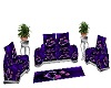 purple heart roses couch
