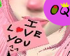 "I love u" mouth note