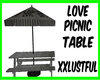 {L} Love picnic table