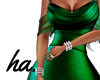 ha. Green Silk Dress