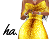 ha. Gold Silk Dress
