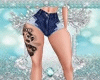 Jeans Shorts With Tatoo