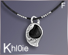K black leather necklace