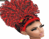 RED BLACK MIX AFRO PUFF