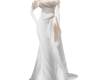 white & cream trim gown