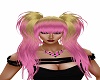 blonde,pink ponytail