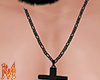 (M) Black Cross Necklace