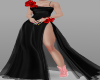 RED FLOWER+BLACK GOWN