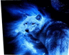 Blue spirit wolf poster