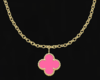Pink. Clver Necklace