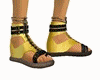 GM's Gold Black Sandals