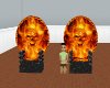 Dual Flamed Skull Throne