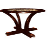 wood round glass top tbl