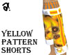 a!| Yellow Pattern Short