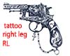 GUN TATTOO   R LEG . RL