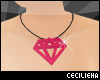 ! Pink 3D Diamond NeckL.