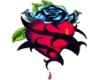 Blue rose on heart
