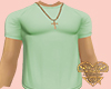 Green Tee w/ necklace