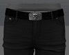 Black Pants Skull Buckle