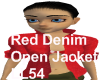 Red Denim Open Jacket