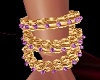gold pink gem bracelets