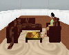 Brown Plush Couch Set