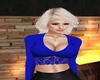 Lace Sleeved Blue Crop