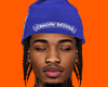 Blue chrome beanie
