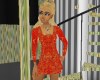 CA Red N Gold Long Blous