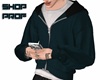 ! Hoodie Teal Blue