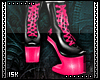 PVC Lace Heels `Pink