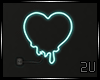 2u Neon Blue Heart