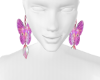 Pink butterfly earrings
