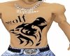 male wolf tat chest