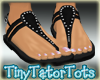 Black Gemstone Sandals