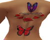 butterfly & rose on back