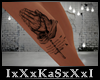 Praying Hands Leg Tattoo