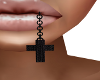 Black Lip Chain Cross