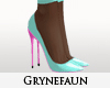 Teal pink heels nylons 2