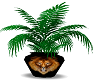 lion vase w/plant