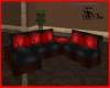 S&S INC BlackandRed Sofa