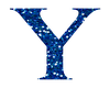 Blue Glitter Letter I
