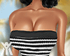 YA.Stripes Dress Black F